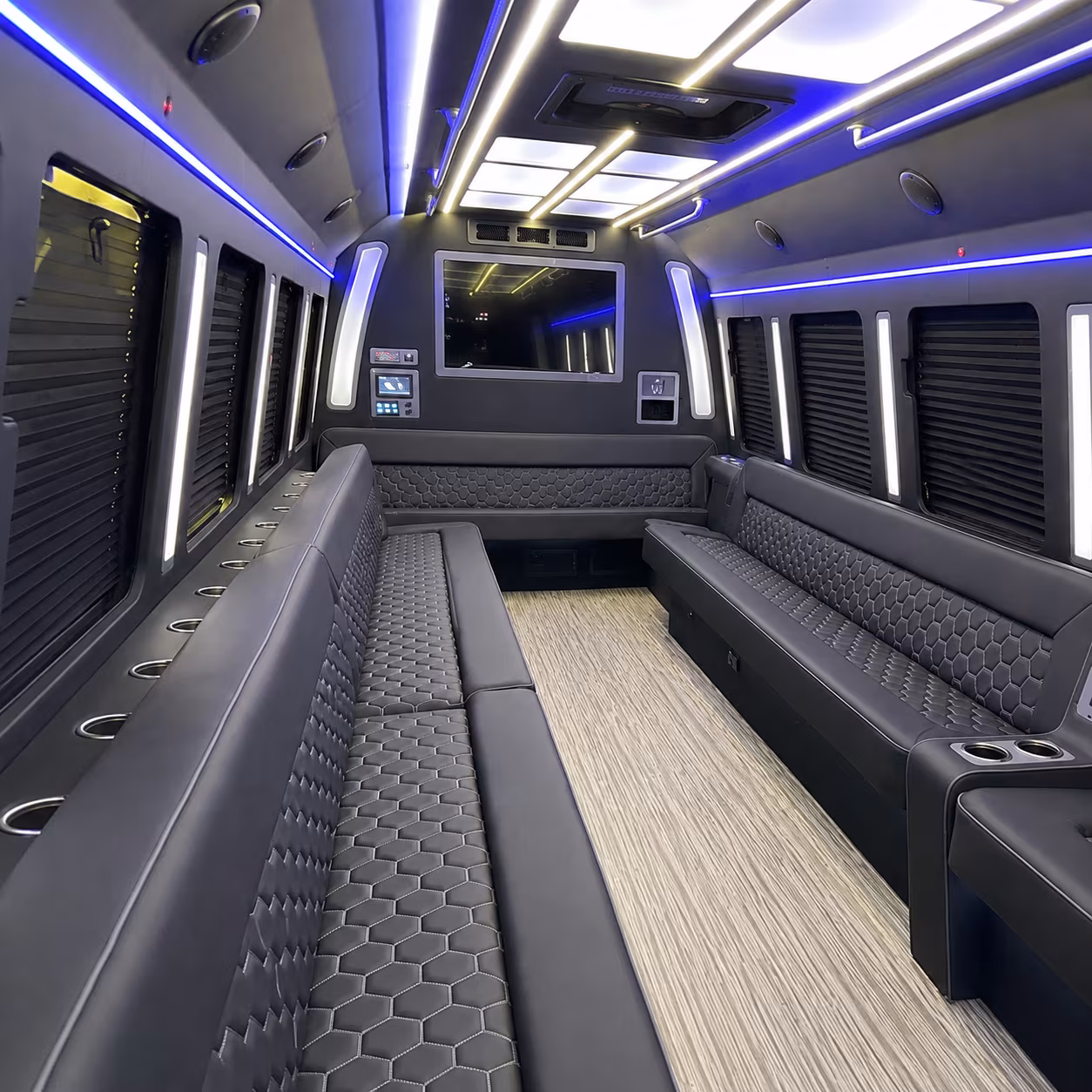 rogers 40 passenger party bus inside