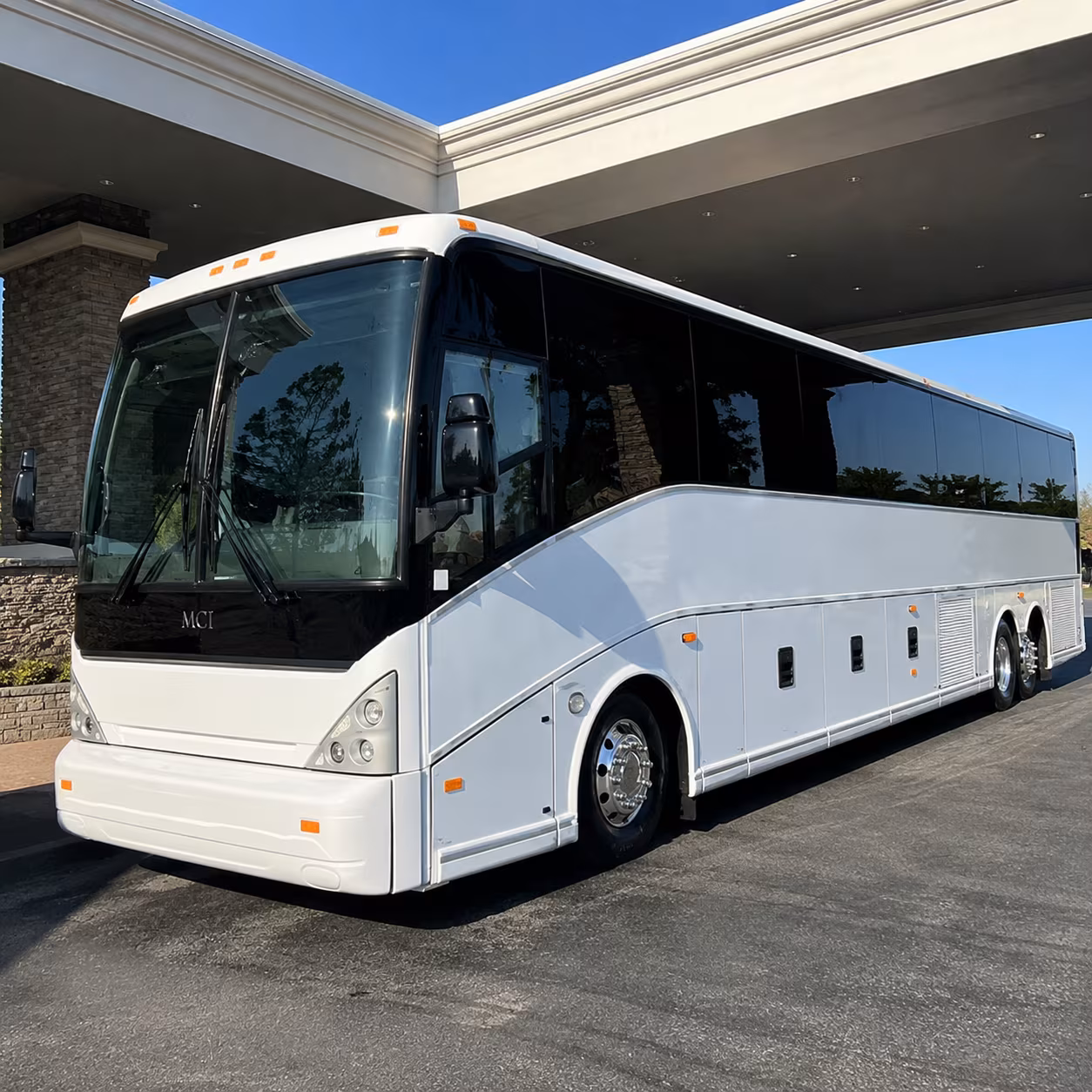 rogers charter bus rental exterior